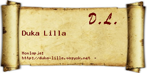 Duka Lilla névjegykártya